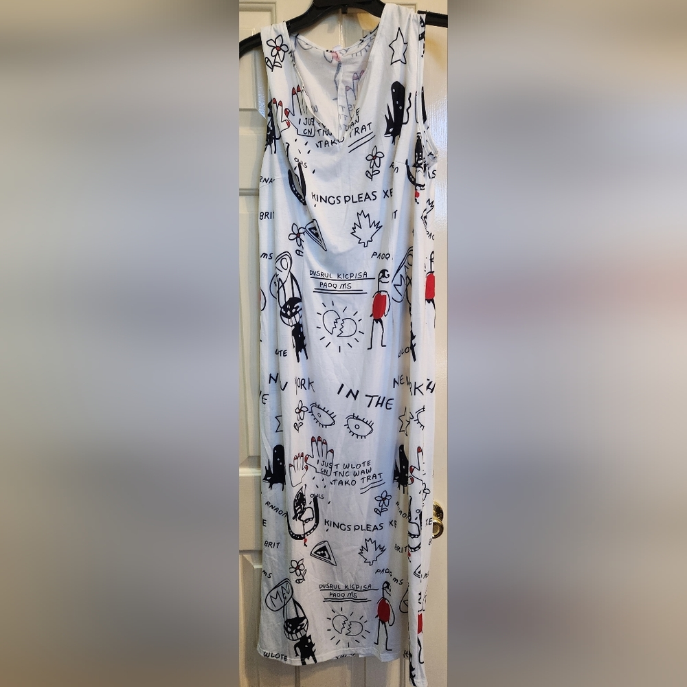 Random Words and Doodles Dress Size L